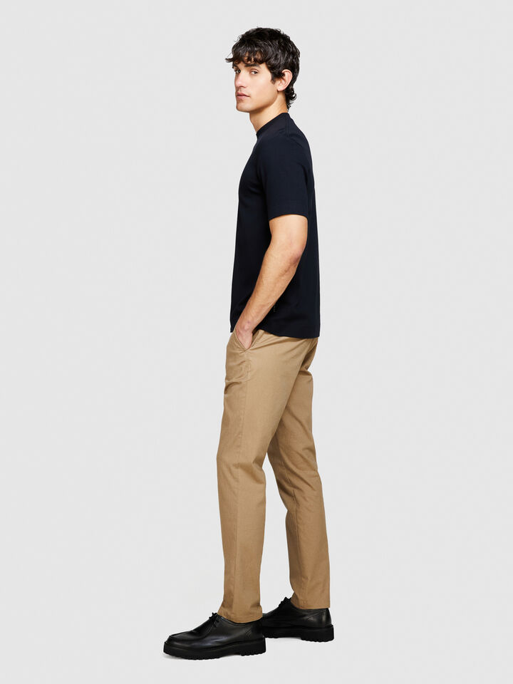 Slim fit chinos - men's slim fit trousers - Camel | Sisley image number 2
